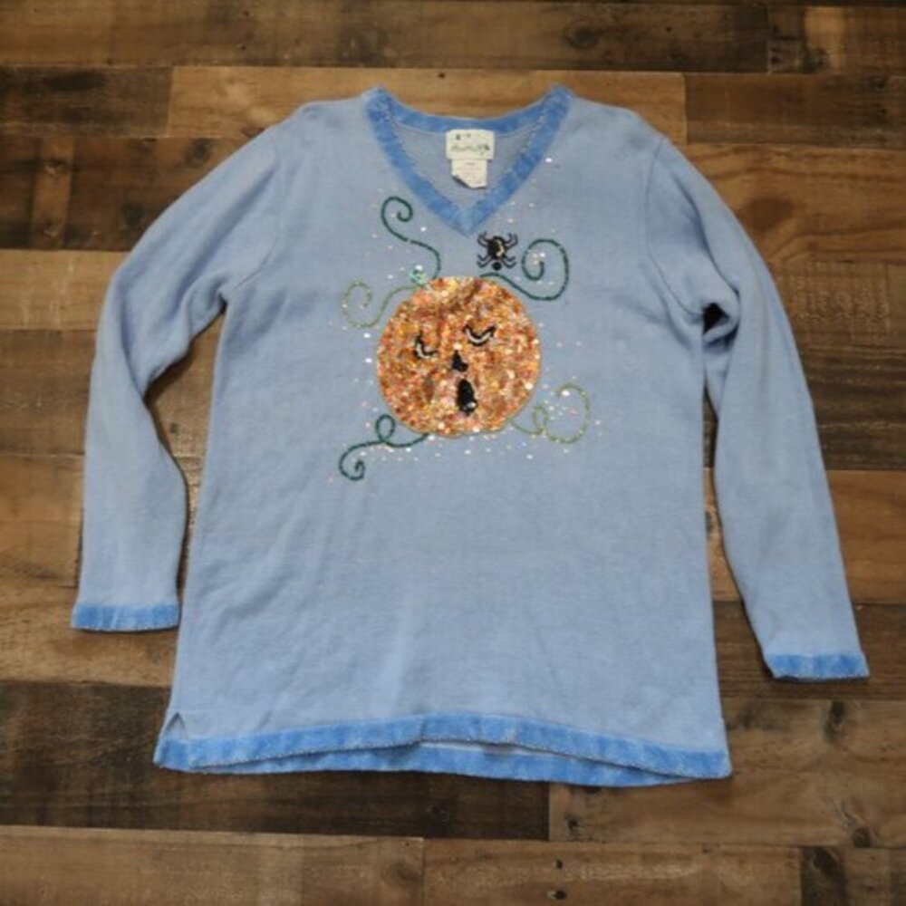 Halloween The Quacker Factory Womans Large Sequin… - image 2